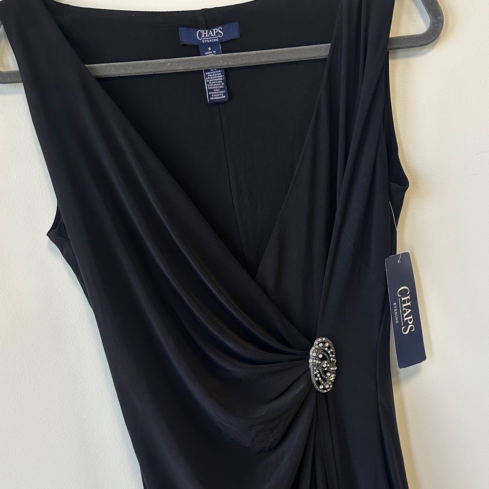 Chaps Black Maxi Dress with Embellished Detail